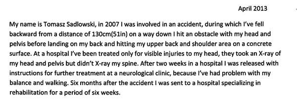 Chiropractic Lawrence Township NJ Tomasz Sadlowski Testimonial